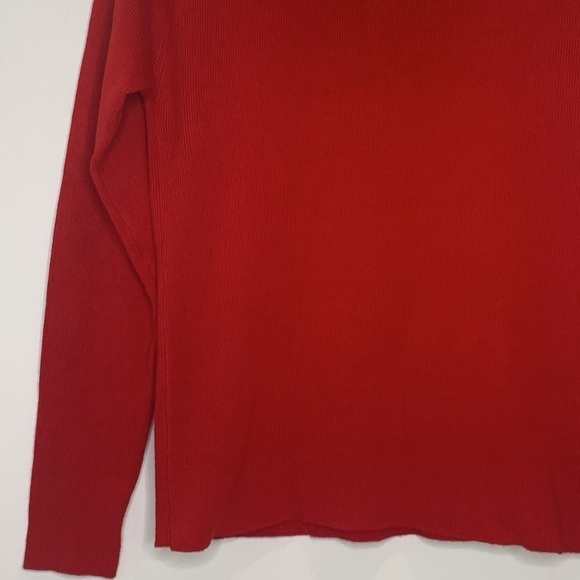 Emanuel Ungaro | Vintage Red Knit Wool Cashmere Blend Turtleneck Sweater Large - Picture 4 of 13